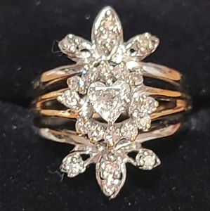 Woman's 2 Toned 14K Wedding Ring‎ Set